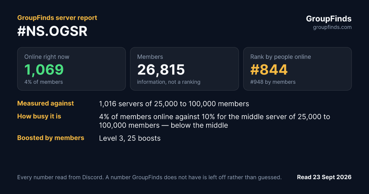 #NS.OGSR's GroupFinds server report