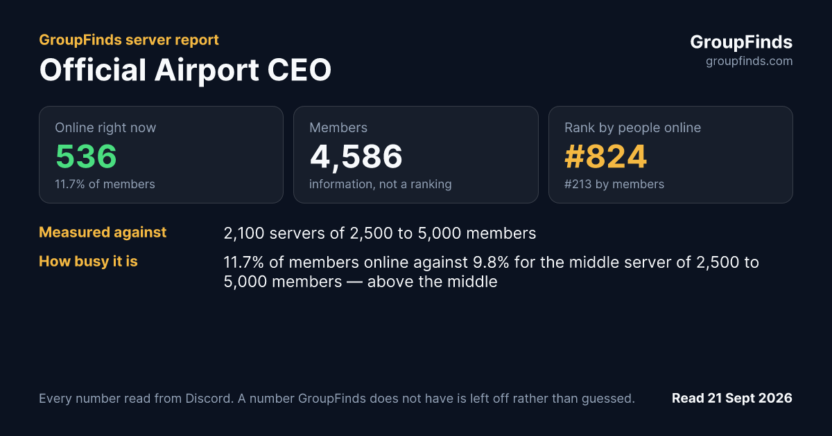 Official Airport CEO's GroupFinds server report
