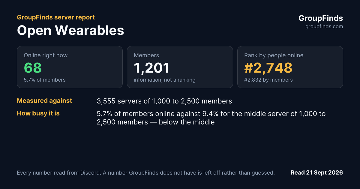 Open Wearables's GroupFinds server report
