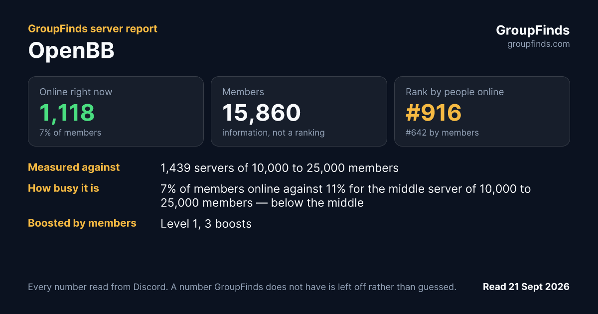 OpenBB's GroupFinds server report