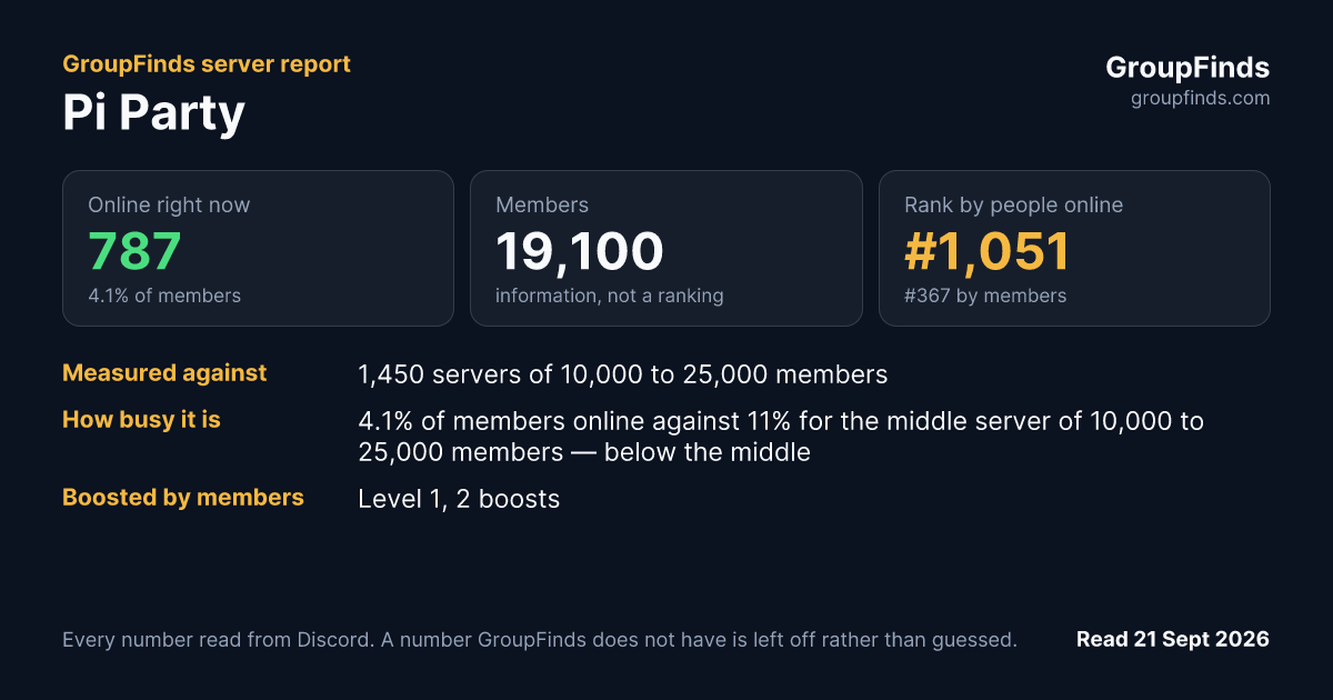 Pi Party's GroupFinds server report