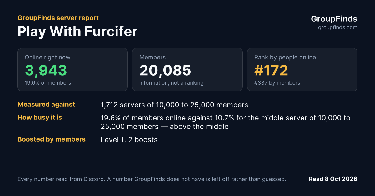 Play With Furcifer's GroupFinds server report