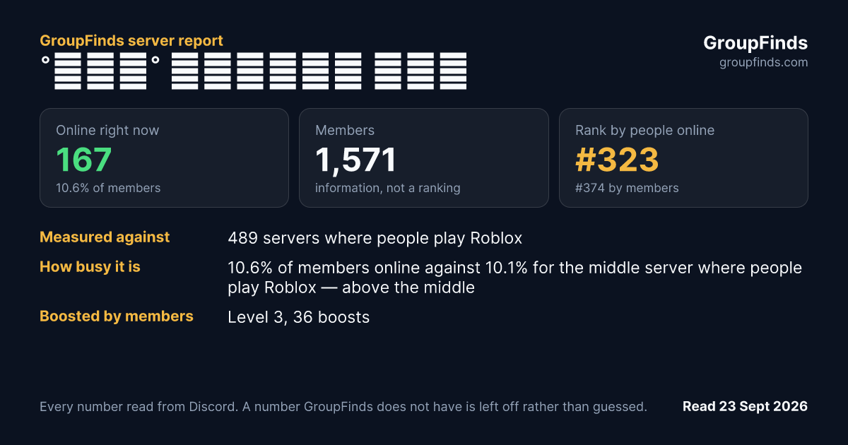 ˚ʚ♡ɞ˚ 𝐩𝐫𝐞𝐭𝐭𝐲 𝐰𝐦𝐧's GroupFinds server report