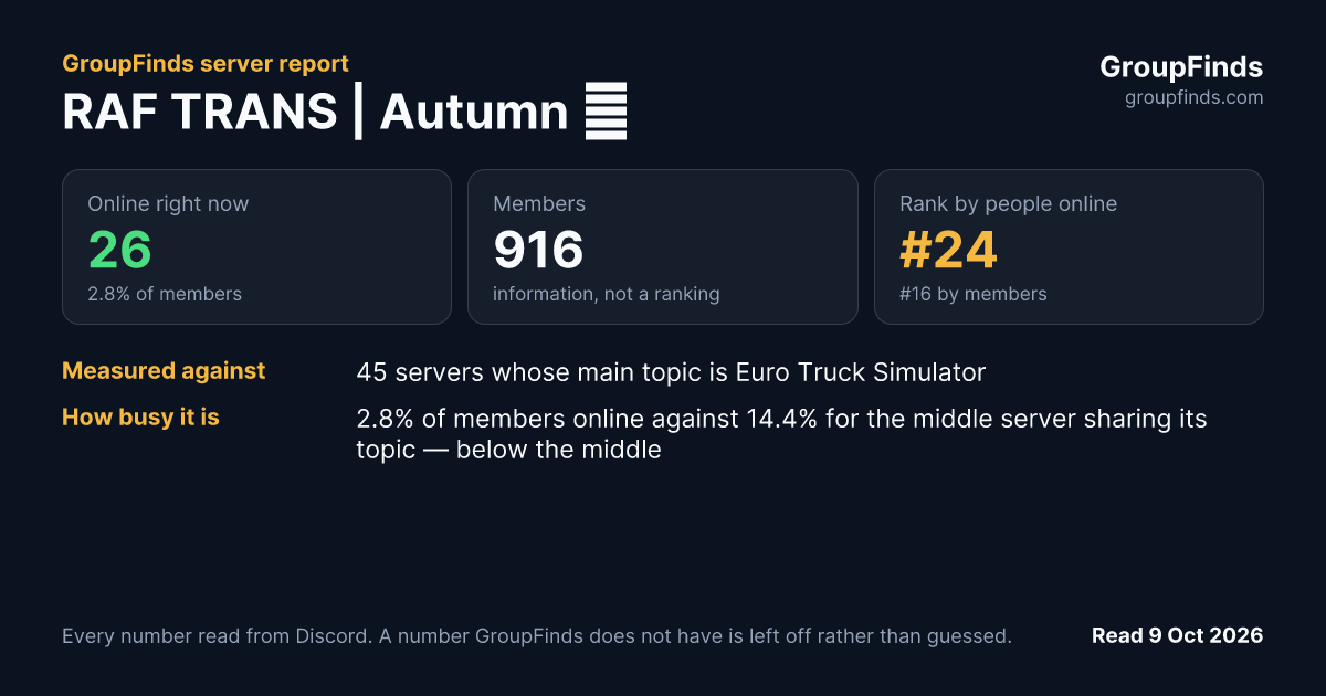 RAF TRANS | Autumn 🍂's GroupFinds server report