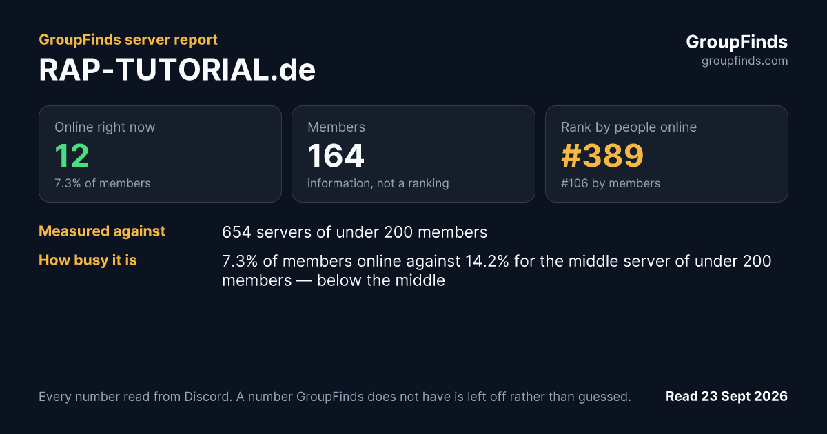 RAP-TUTORIAL.de's GroupFinds server report