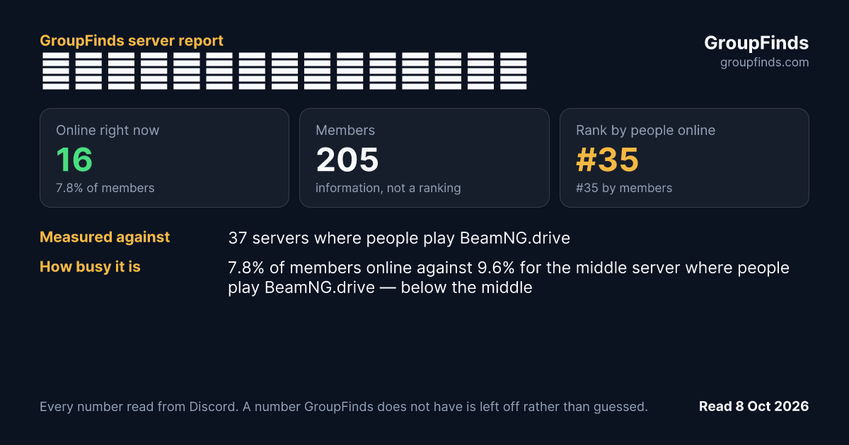 𝑹𝒆𝒂𝒍𝑫𝒓𝒊𝒗𝒆𝒓𝒔𝑪𝒍𝒖𝒃's GroupFinds server report