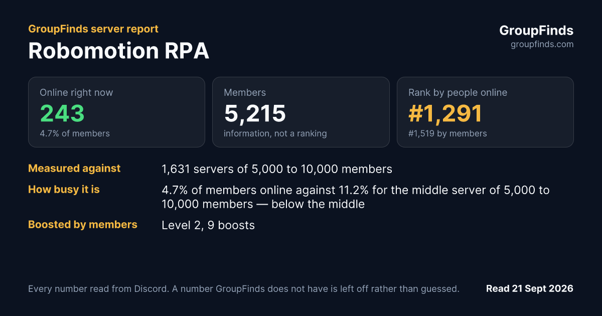 Robomotion RPA's GroupFinds server report
