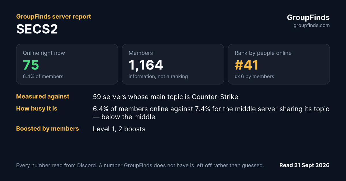 SECS2's GroupFinds server report
