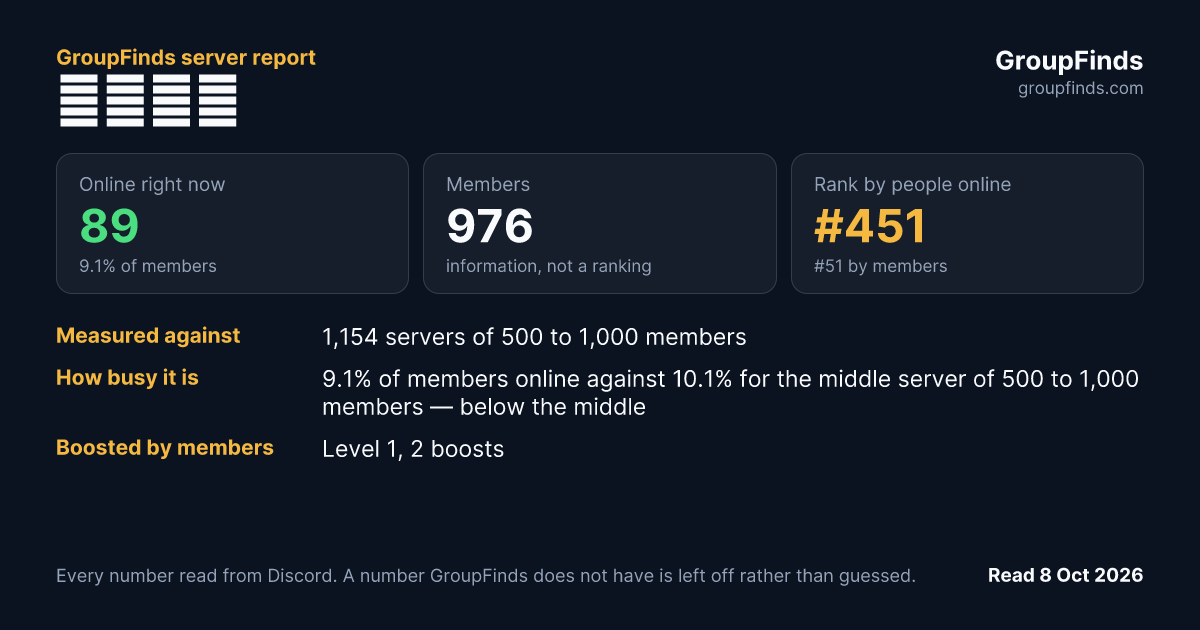盛夏魔力's GroupFinds server report