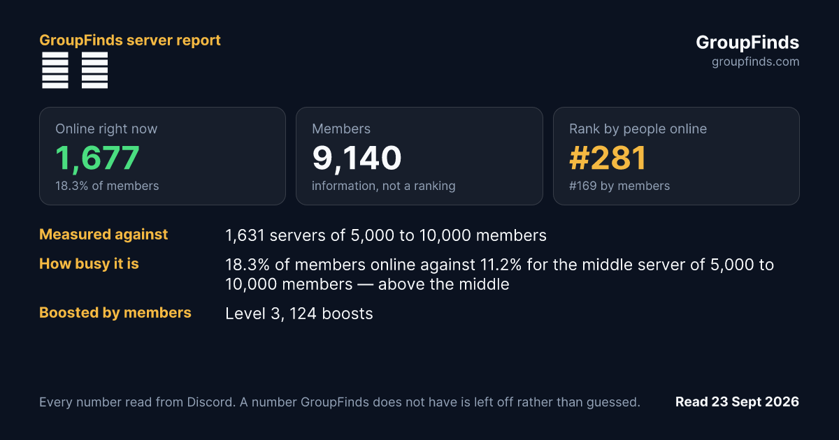 운 명's GroupFinds server report