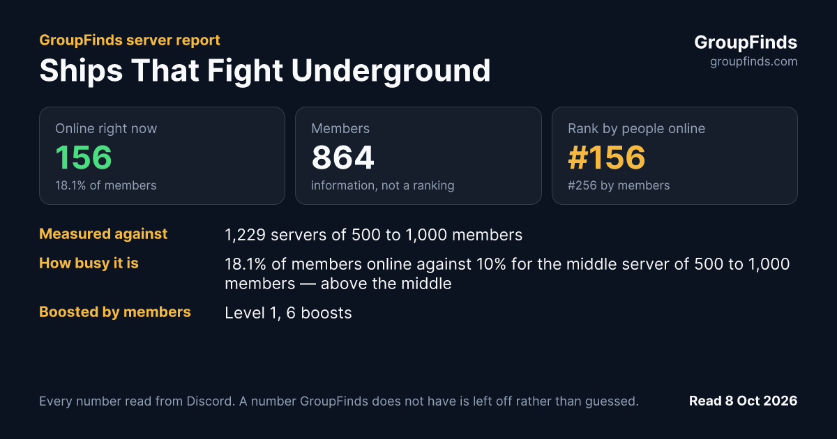 Ships That Fight Underground's GroupFinds server report
