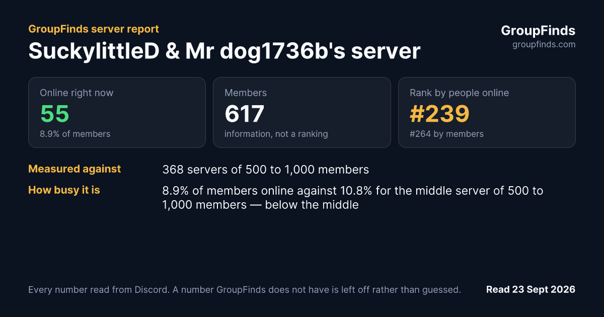 SuckylittleD & Mr dog1736b's server's GroupFinds server report