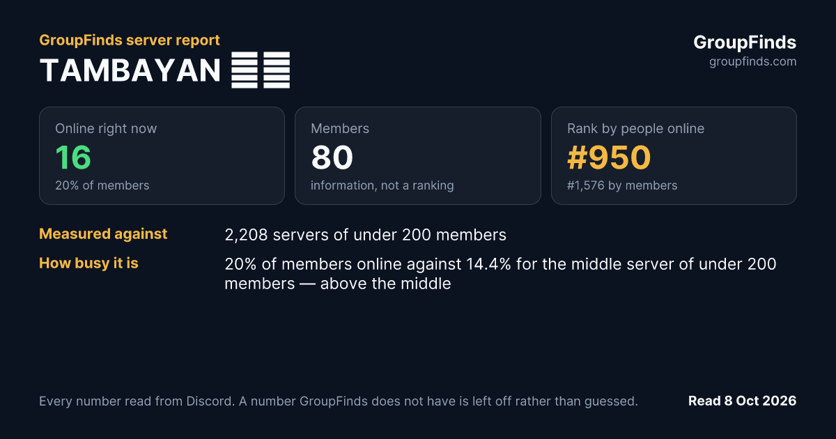 TAMBAYAN 🇵🇭's GroupFinds server report