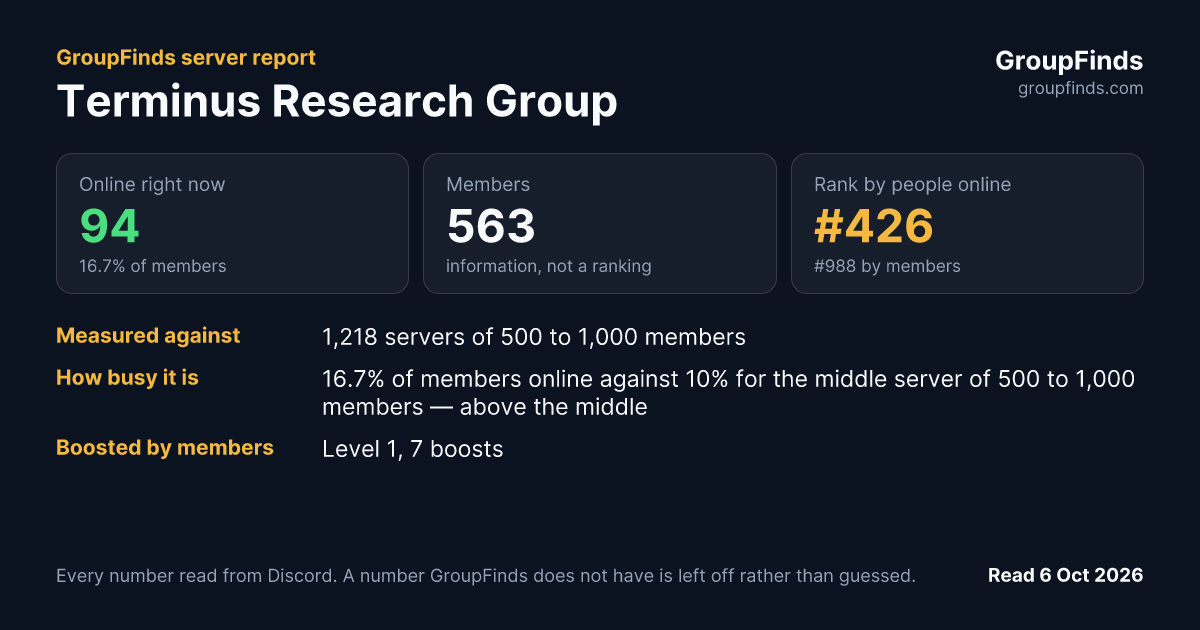 Terminus Research Group's GroupFinds server report