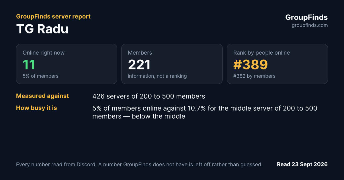 TG Radu's GroupFinds server report