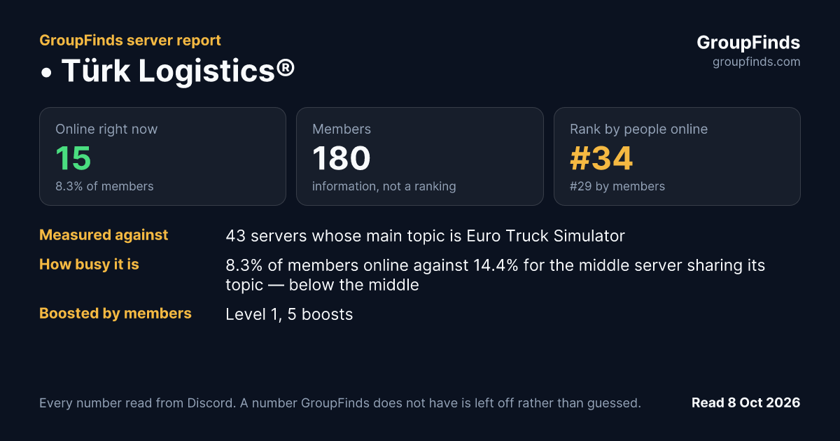 • Türk Logistics®'s GroupFinds server report
