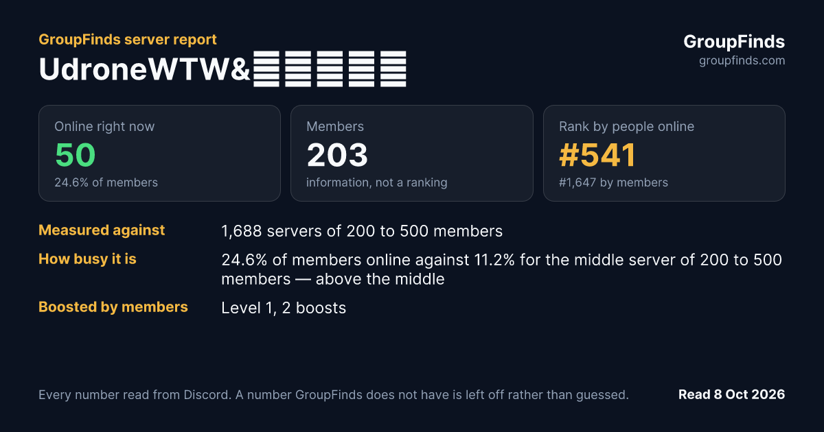 UdroneWTW&どろーん部's GroupFinds server report