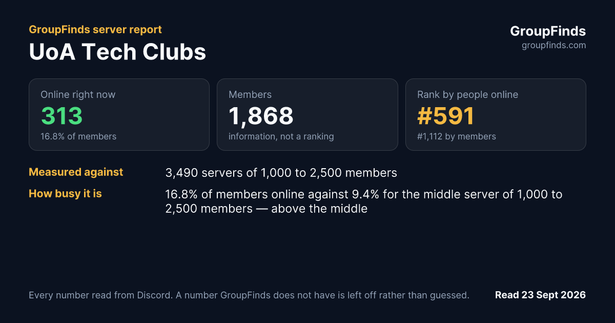 UoA Tech Clubs's GroupFinds server report