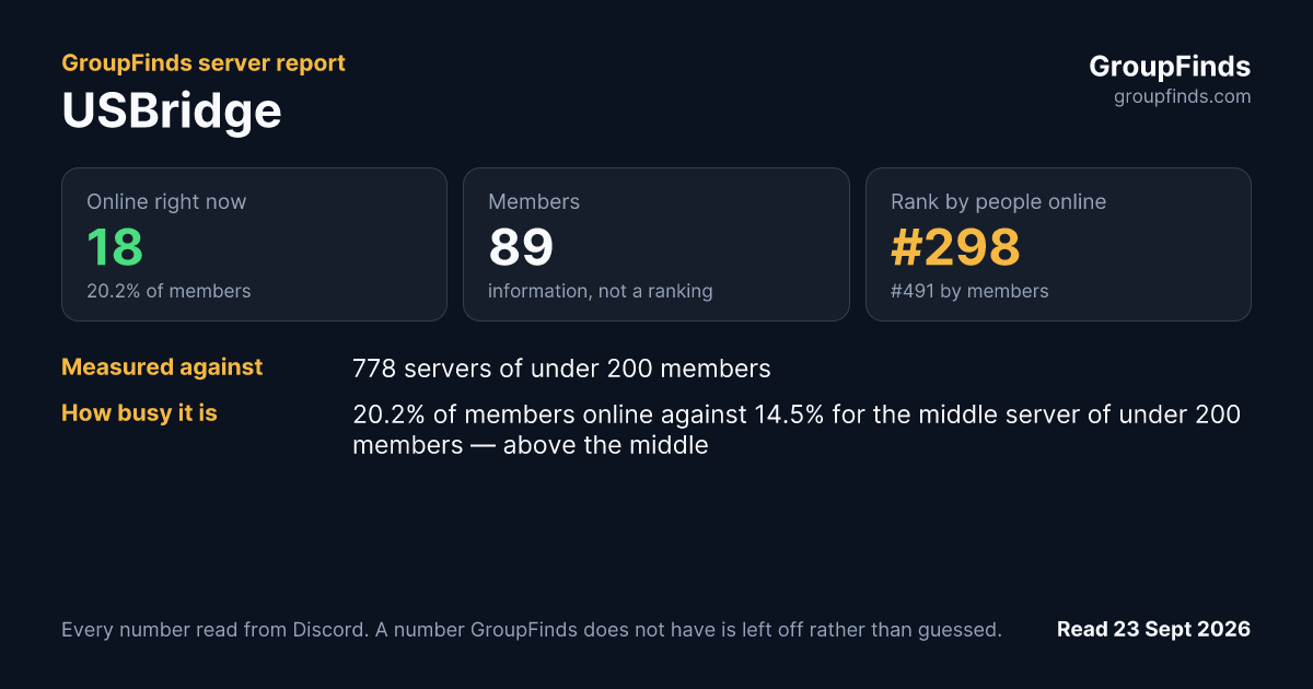 USBridge's GroupFinds server report