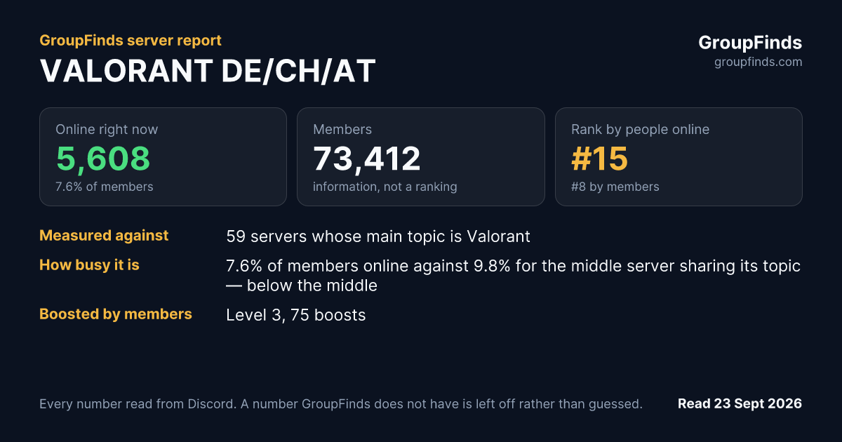 VALORANT DE/CH/AT's GroupFinds server report