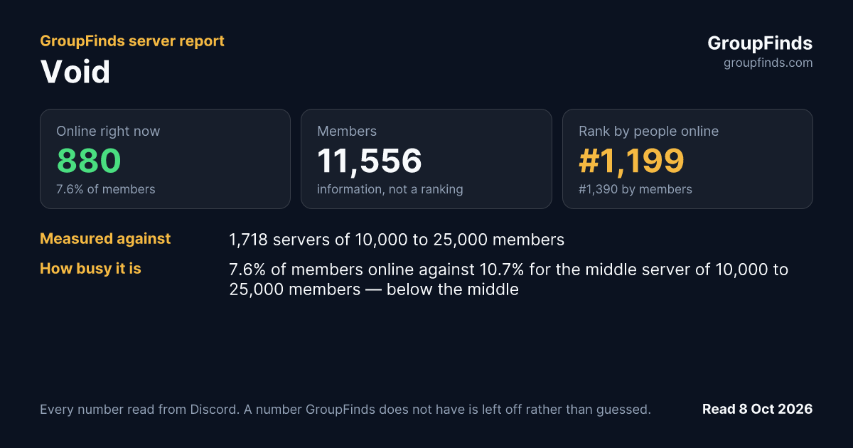 Void's GroupFinds server report
