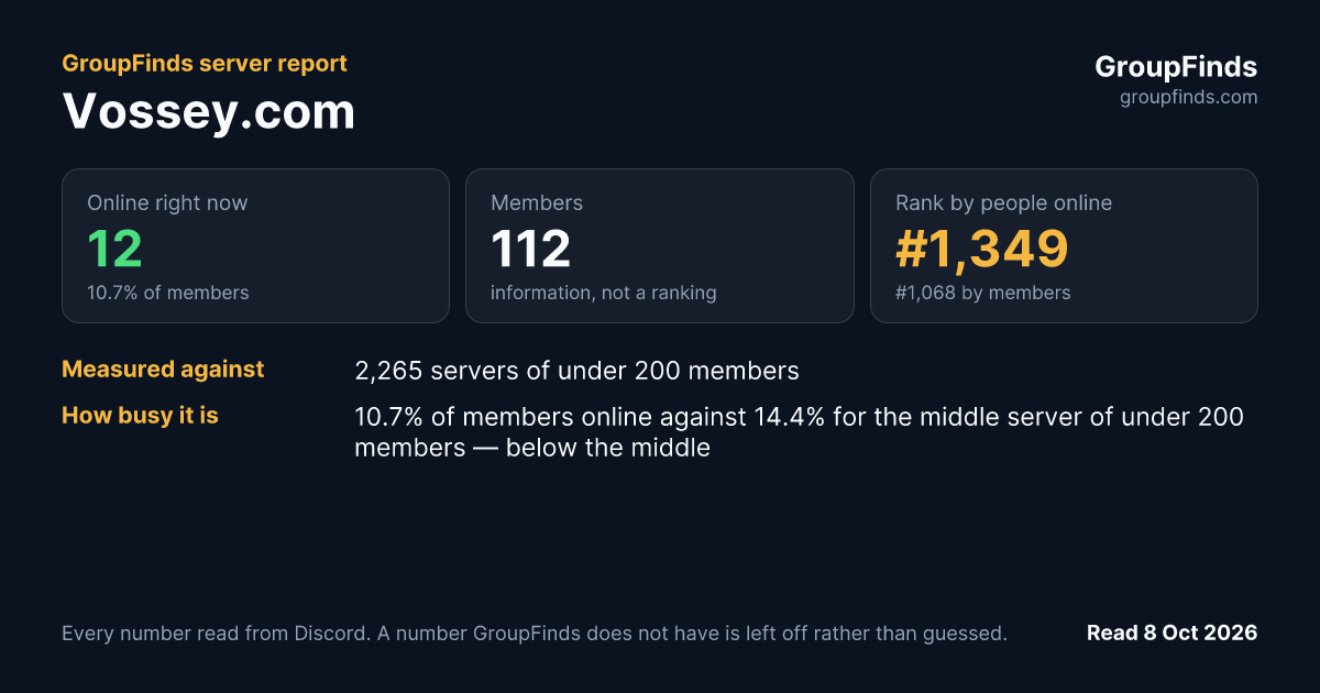 Vossey.com's GroupFinds server report