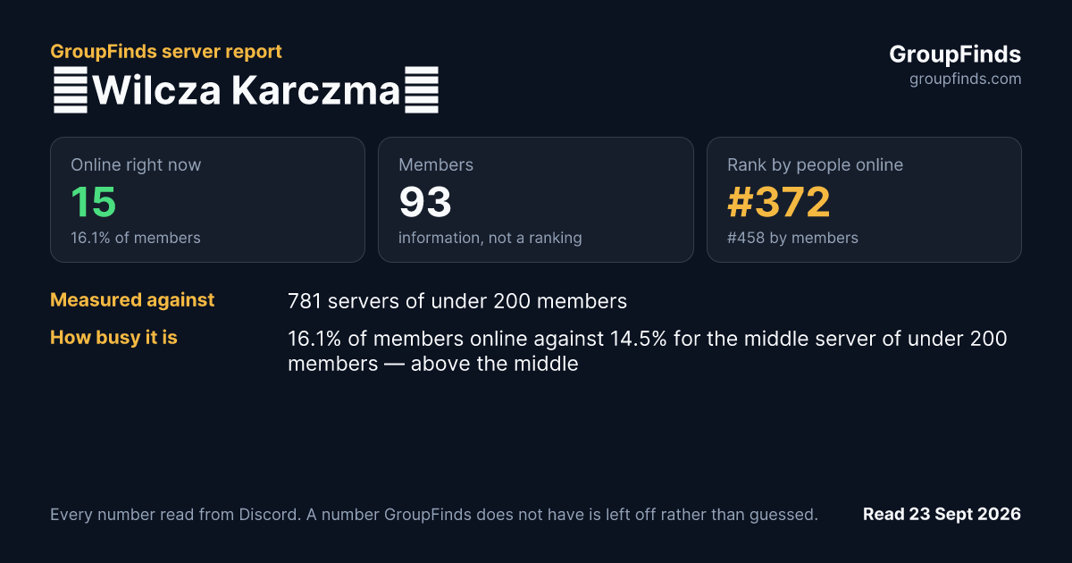 🍻Wilcza Karczma🍻's GroupFinds server report