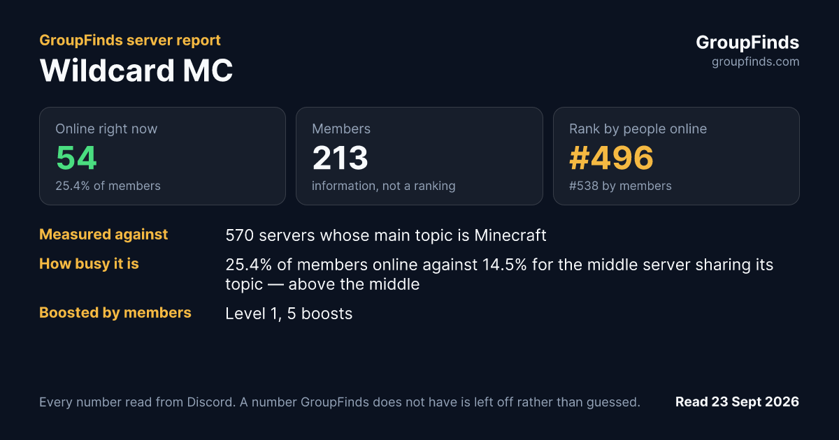 Wildcard MC's GroupFinds server report