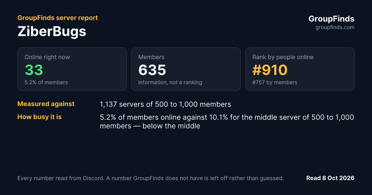 ZiberBugs's GroupFinds server report